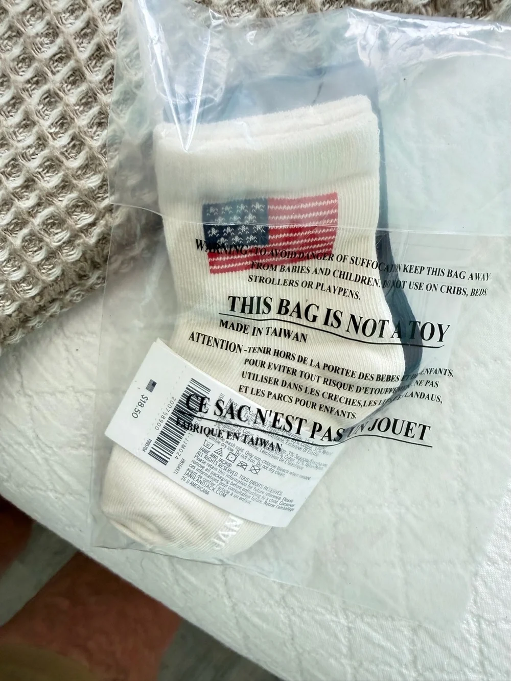 Janie and Jack 12 to 18 month two pair of socks flag and stars NWTMSRP $18.50